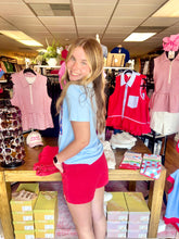 Load image into Gallery viewer, Red High Waist Seam Detail Shorts