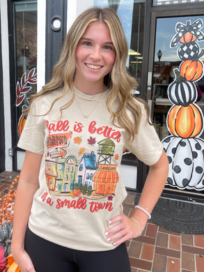Preorder (Choose Your Town & Zip Code) Fall Is Better In A Small Town Soft Unisex Tee