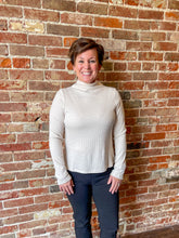 Load image into Gallery viewer, Shimmer Pearl Mock Neck Knit Top