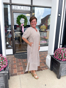 Mocha and Cream Midi Dress