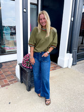 Load image into Gallery viewer, Camden Dark Wash High Rise Front Patch Pocket Wide Leg Jeans