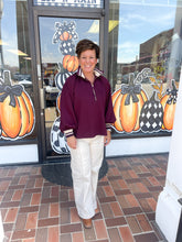 Load image into Gallery viewer, Burgundy Half Zip Butter Soft Knit Top