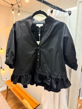Load image into Gallery viewer, Black Ruffle Hem Top