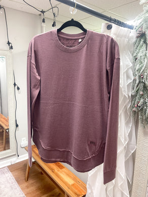 Royce Long Sleeve Vintage Washed Mauve Poncho Tee