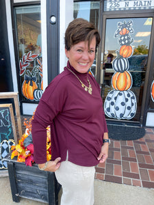 Burgundy Long Sleeve Top