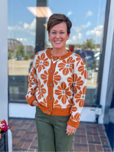 Load image into Gallery viewer, Fall Floral Knit Lightweight Cardigan Sweater