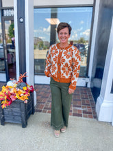 Load image into Gallery viewer, Fall Floral Knit Lightweight Cardigan Sweater