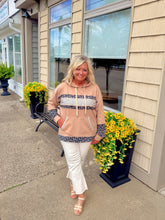 Load image into Gallery viewer, Camel Floral Contrast Oversized Hoodie