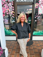 Load image into Gallery viewer, Black Ruffle Hem Top