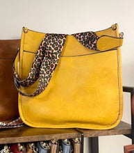 Load image into Gallery viewer, Crossbody Handbag- Mustard/Leopard