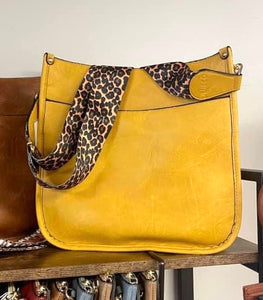 Crossbody Handbag- Mustard/Leopard