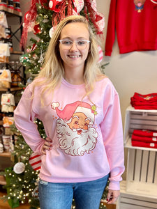 Pretty In Pink Santa Christmas Unisex Sweatshirt