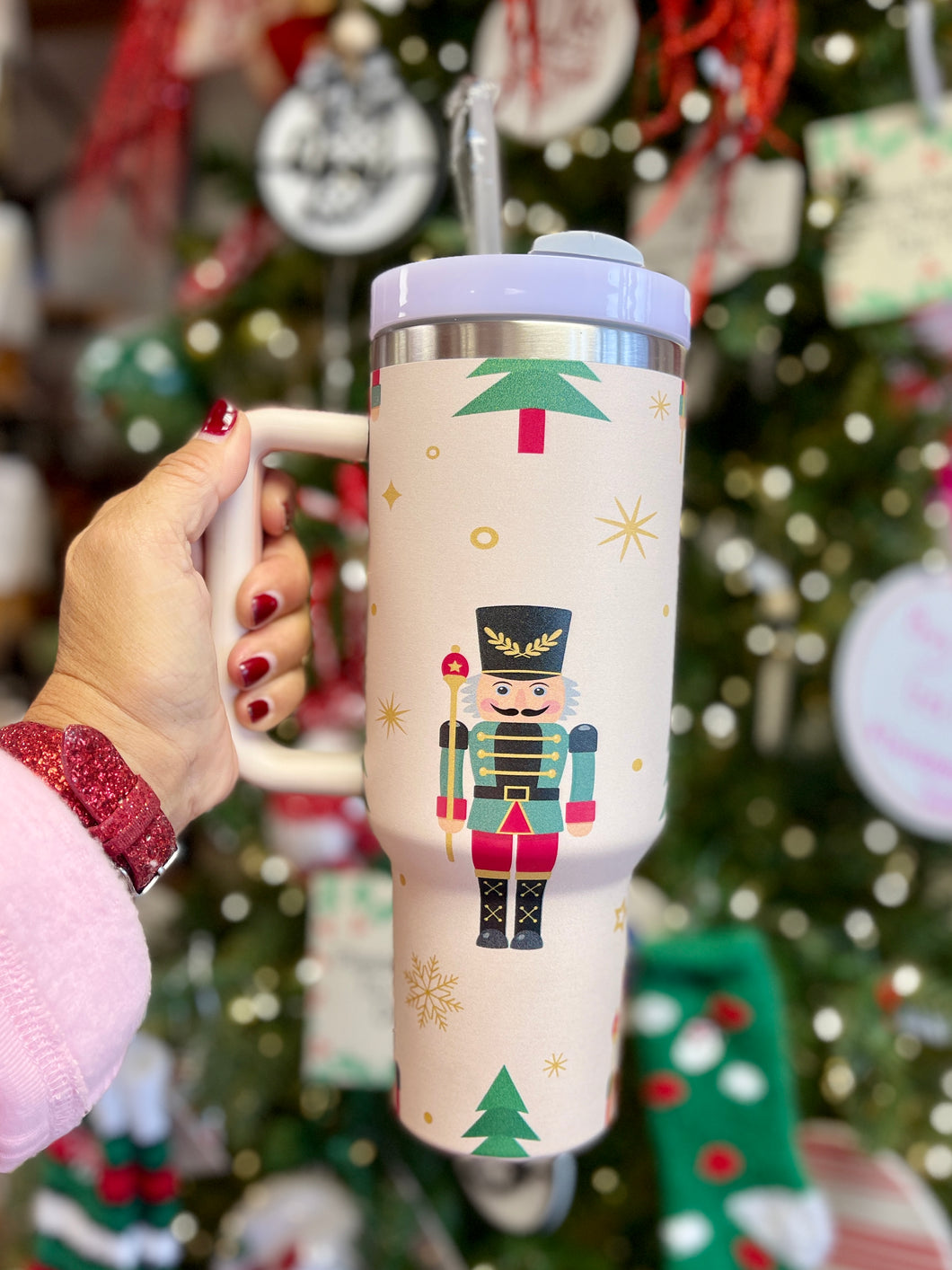 Nutcracker 40 oz Stainless Steel Cream Tumbler