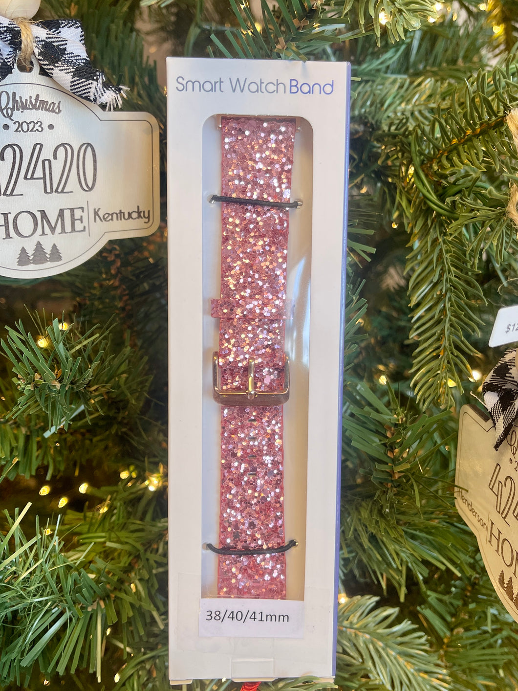 Interchangeable Shiny Glitter Silicone Watch Band-38/40/41 MM- Bubble PInk