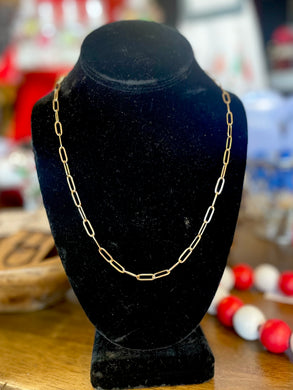 Gold Paper Clip Necklace 18