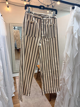 Load image into Gallery viewer, Brown Stripe Cropped Wide Leg Pants