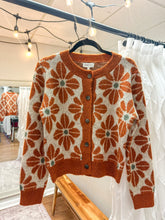 Load image into Gallery viewer, Fall Floral Knit Lightweight Cardigan Sweater