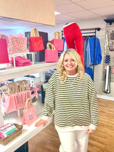 Load image into Gallery viewer, Oversized Striped Long Sleeve Top