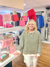Load image into Gallery viewer, Oversized Striped Long Sleeve Top