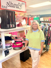 Load image into Gallery viewer, Spring Green Striped Sweatshirt Top