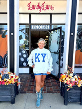 Load image into Gallery viewer, Kentucky Blue Polka Dot KY Appliqué Oversized Sweatshirt