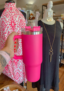 Hot Pink 40 oz Stainless Steel Tumbler