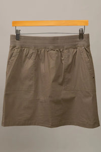 Olive Pull On Poplin Pocket Skort