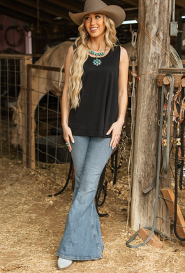 Ladies Raw Edge Detail Tank Top