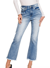 Load image into Gallery viewer, High Rises Staight Leg Raw Hem Jeans