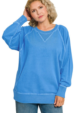 French Terry Royal Pigment Dyed Pullover