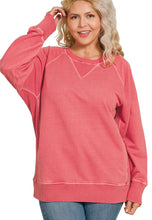 Load image into Gallery viewer, French Terry Red Pigment Dyed Pullover