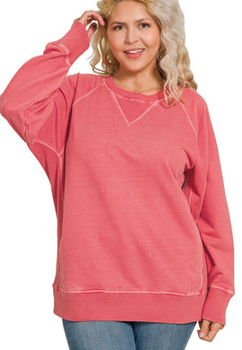 French Terry Red Pigment Dyed Pullover