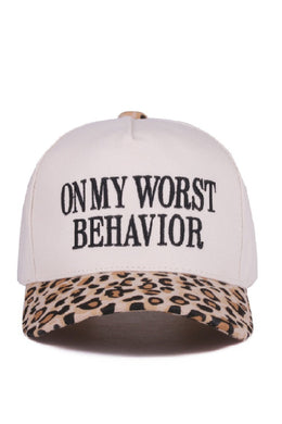 On My Worst Behavior Embroidered Baseball Cap