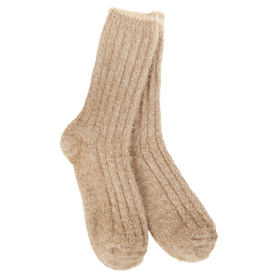 World's Softest Socks Ladies Ragg Feather Crew- Mocca