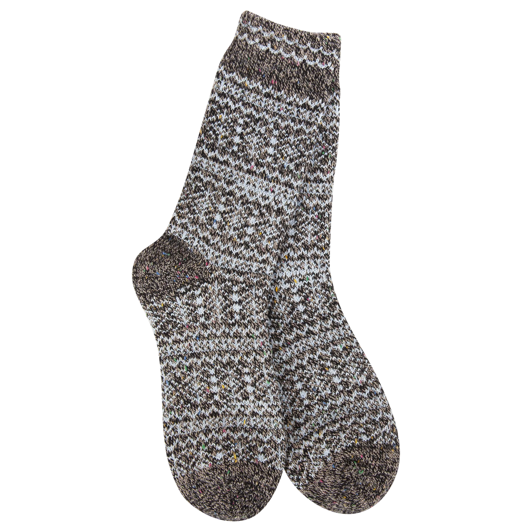 World's Softest Socks Holiday Confetti Crew- Blue Dark Confetti