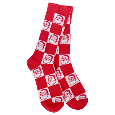 World's Softest Socks Weekend Crew- Santa Check