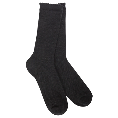 World's Softest Socks Weekend Pointelle Crew- Black