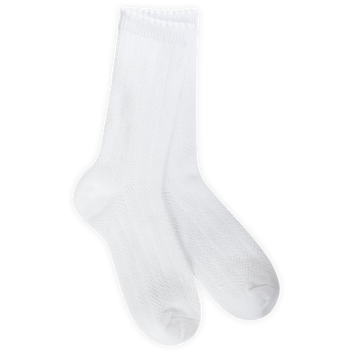 World's Softest Socks Weekend Pointelle Crew- White