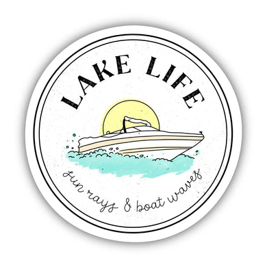 Sun Rays & Boat Waves Lake Life Sticker