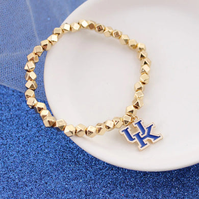 Kentucky Gold Stretch Bracelet With Enamel Logo
