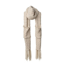 Load image into Gallery viewer, Cable knit scarf with built-in hand pockets- Assorted Colors