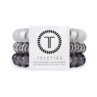 Silver Flames Teleties Large 3-Pack Hair Ties