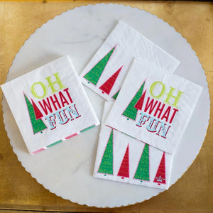 Oh What Fun Cocktail Napkins White/Multi 5