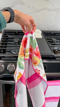 Load image into Gallery viewer, Floral Waffle Knit Kitchen Towel