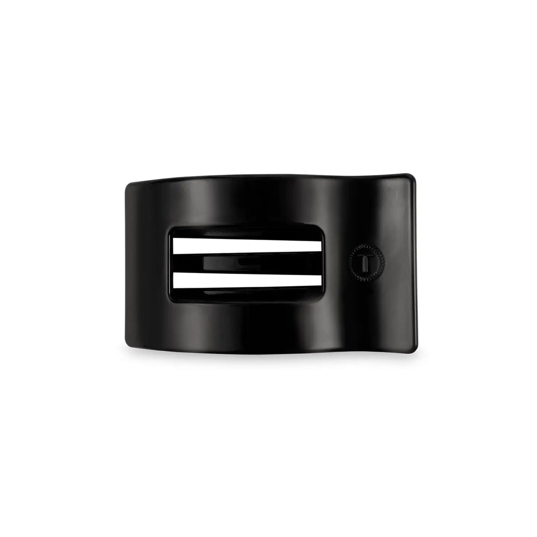 Teleties Small Flat Rectangle Hair Clip- Jet Black