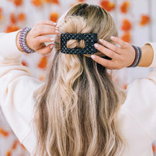 Load image into Gallery viewer, Teleties Medium Flat Rectangle Hair Clip- Jet Black Quilted