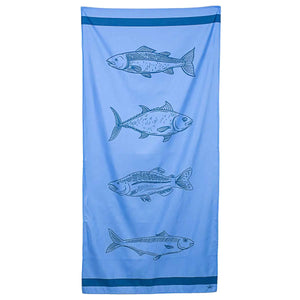 Quick Dry Keep It Reel Beach Towel Sky Multicolor- 34" w X 70" h