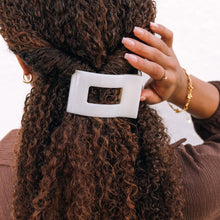 Load image into Gallery viewer, Teleties Medium Flat Rectangle Hair Clip- Coconut White