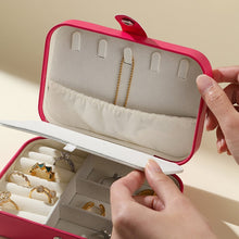 Load image into Gallery viewer, Pink Jewelry Organizer Travel Box Case