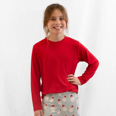 Youth Crew Neck Long Sleeve T-Shirt Red